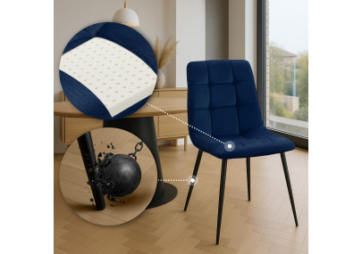 Ensemble de 4 chaises de salle à manger Antibes bleu foncé