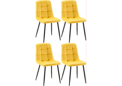 Ensemble de 4 chaises de salle à manger jaune Antibes