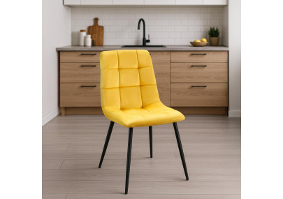 Ensemble de 4 chaises de salle à manger jaune Antibes