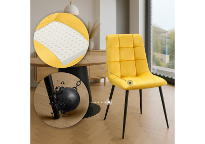 Ensemble de 4 chaises de salle à manger jaune Antibes