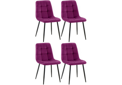Ensemble de 4 chaises de salle à manger violettes Antibes