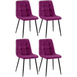 Ensemble de 4 chaises de salle à manger violettes Antibes