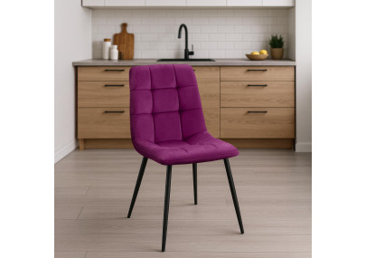 Ensemble de 4 chaises de salle à manger violettes Antibes