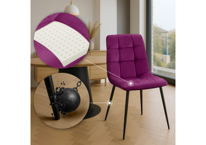 Ensemble de 4 chaises de salle à manger violettes Antibes