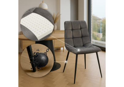 Ensemble de 4 chaises de salle à manger Antibes anthracite