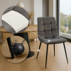 Ensemble de 4 chaises de salle à manger Antibes anthracite