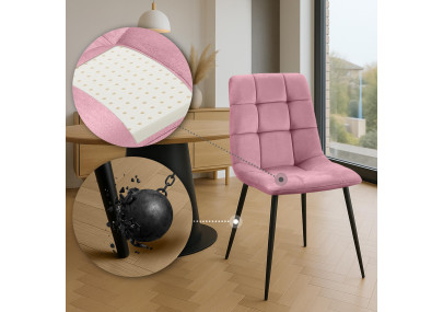 Ensemble de 4 chaises de salle à manger Antibes roses