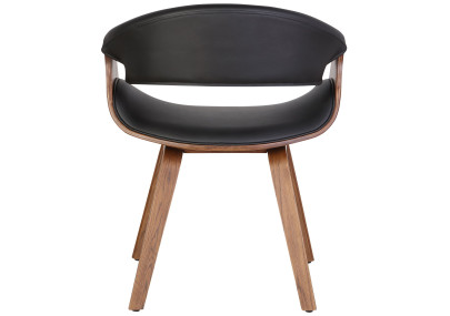 Chaise de salle à manger Foley, similicuir, chêne, noire