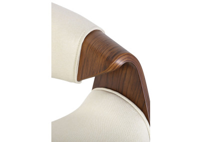 Chaise de salle à manger Foley, tissu, chêne, crème