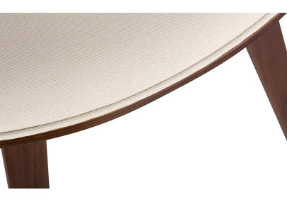 Chaise de salle à manger Foley, tissu, chêne, crème