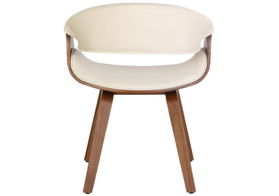 Chaise de salle à manger Foley, tissu, chêne, crème