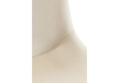 Chaise de salle à manger Lewes, velours, crème
