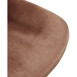 Chaise de salle à manger Lewes, velours, marron