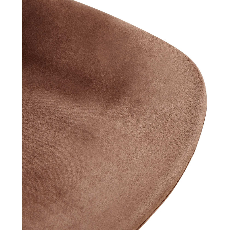 Chaise de salle à manger Lewes, velours, marron