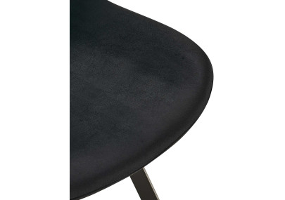 Chaise de salle à manger Lewes, velours noir
