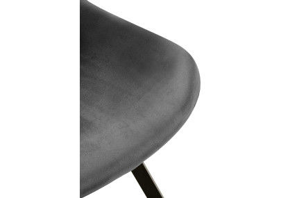 Chaise de salle à manger Lewes, velours gris foncé