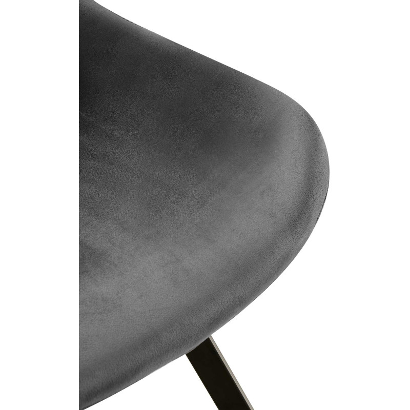 Chaise de salle à manger Lewes, velours gris foncé