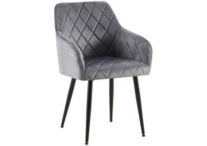 Chaise de salle à manger Monett, velours B, gris foncé