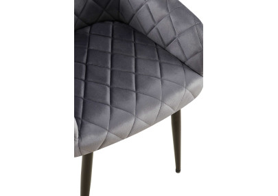 Chaise de salle à manger Monett, velours B, gris foncé