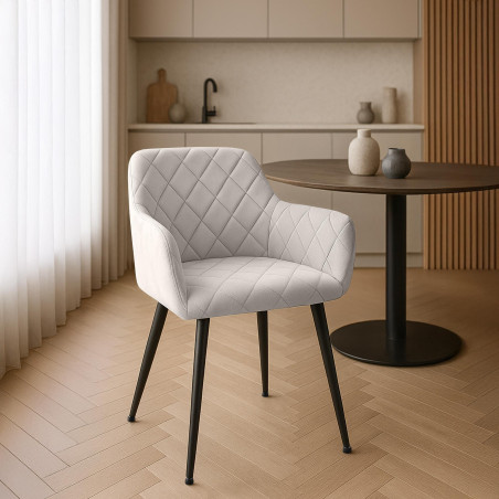 Chaise de salle à manger Monett, velours B, grise