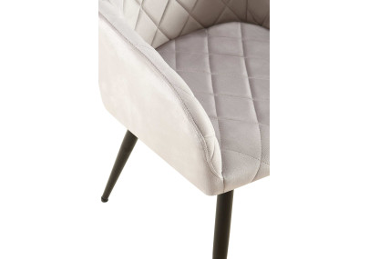Chaise de salle à manger Monett, velours B, grise