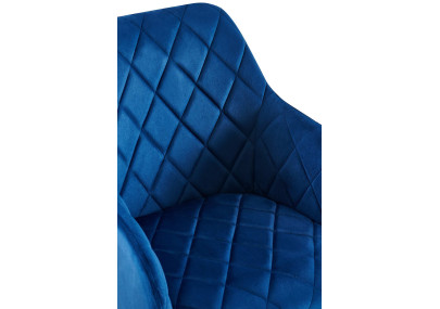 Chaise de salle à manger Monett, velours B, bleu foncé