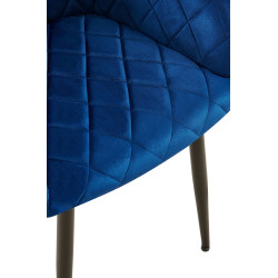 Chaise de salle à manger Monett, velours B, bleu foncé
