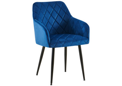 Chaise de salle à manger Monett, velours B, bleu foncé