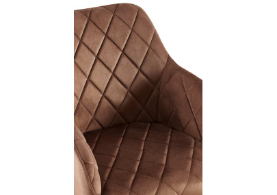 Chaise de salle à manger Monett en velours marron