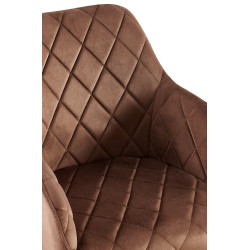 Chaise de salle à manger Monett en velours marron