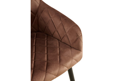 Chaise de salle à manger Monett en velours marron