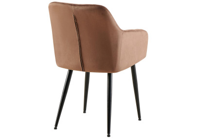 Chaise de salle à manger Monett en velours marron
