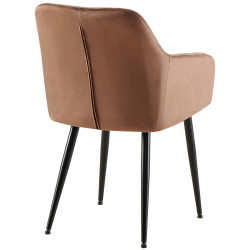 Chaise de salle à manger Monett en velours marron