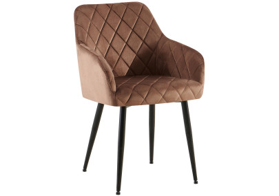 Chaise de salle à manger Monett en velours marron