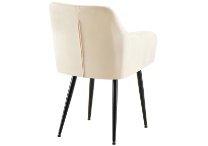 Chaise de salle à manger Monett, velours, B, crème
