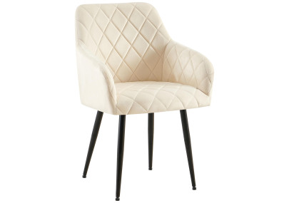 Chaise de salle à manger Monett, velours, B, crème