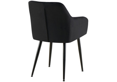 Chaise de salle à manger Monett, velours B, noire