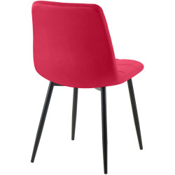 Ensemble de 2 chaises de salle à manger Tilde en velours rouge