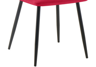 Ensemble de 2 chaises de salle à manger Tilde en velours rouge