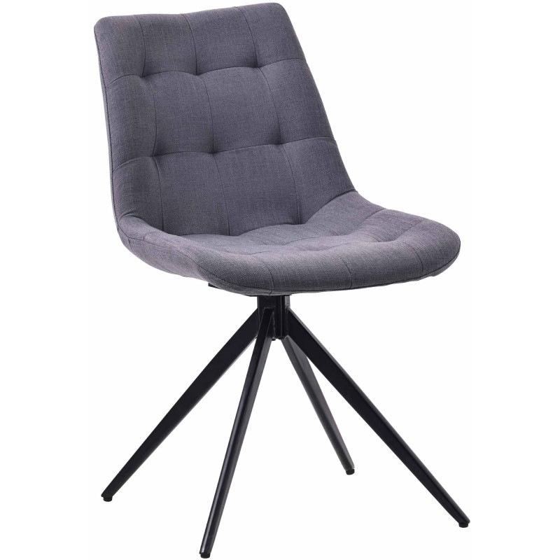 Chaise de salle à manger Merna, tissu gris foncé