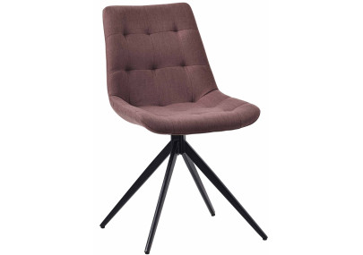 Chaise de salle à manger Merna, tissu marron