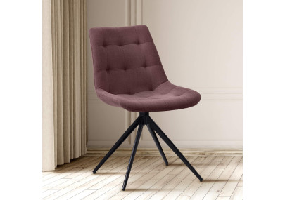 Chaise de salle à manger Merna, tissu marron