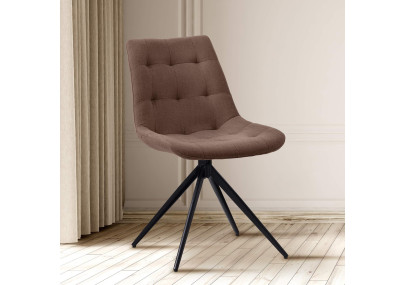 Chaise de salle à manger Merna, tissu taupe