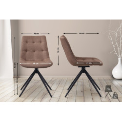 Chaise de salle à manger Merna, tissu taupe