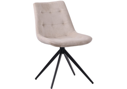 Chaise de salle à manger Merna en velours, crème