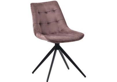 Chaise de salle à manger Merna, velours marron