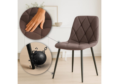 Ensemble de 2 chaises de salle à manger en tissu Clairton marron