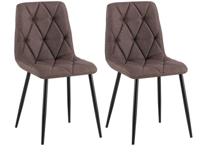 Ensemble de 2 chaises de salle à manger en tissu Clairton marron