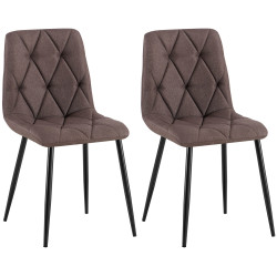 Ensemble de 2 chaises de salle à manger en tissu Clairton marron