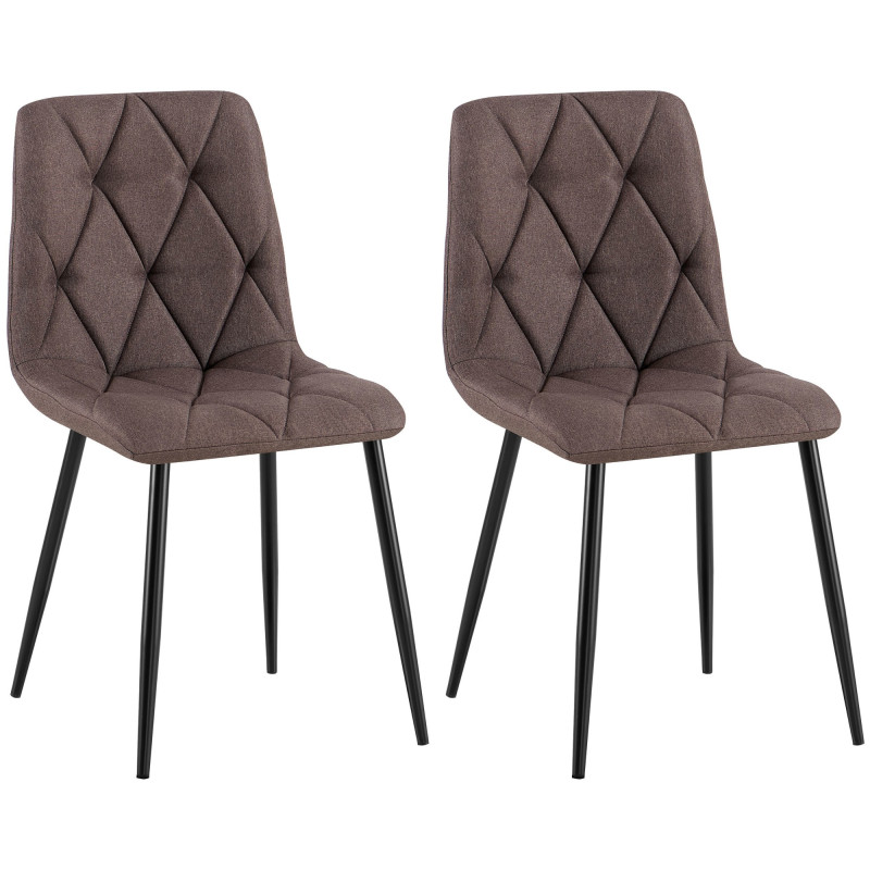 Ensemble de 2 chaises de salle à manger en tissu Clairton marron